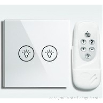 2 gang touch light switch with wireless remote control